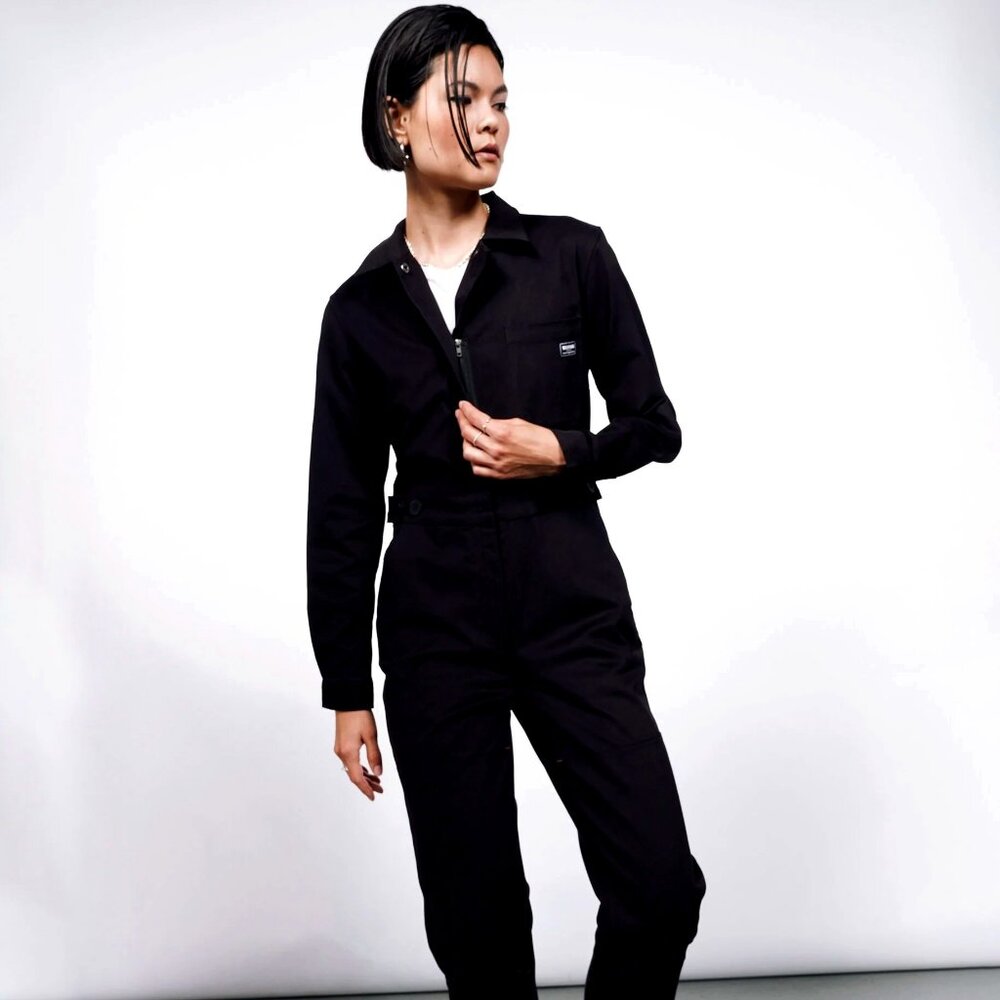 WILDFANG " ESSENTIAL LONG SLEEVE HIGH WAISTED COVERALL" BLACK.NWOT, SZ.XL